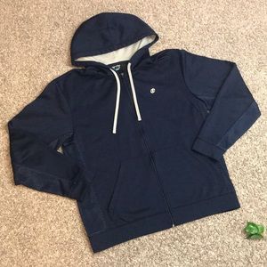 SB Tech Men’s Large Zip Up Hoodie Zipper Sweatshirt Navy Blue Long Sleeve